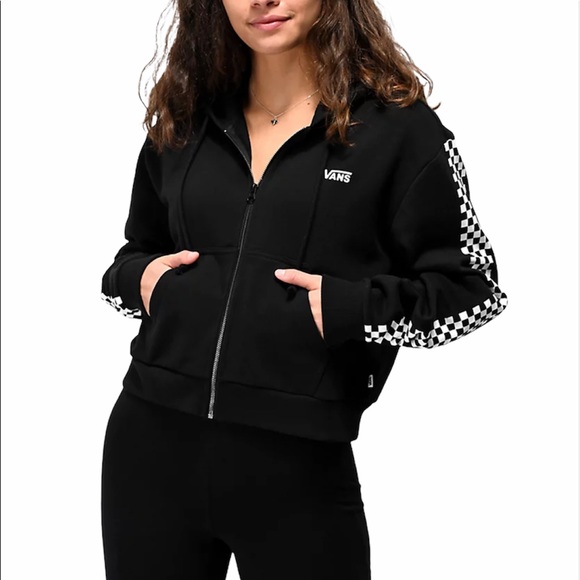 Converse Tops - VANS Funnier Times Crop Women’s Hoodie Black
